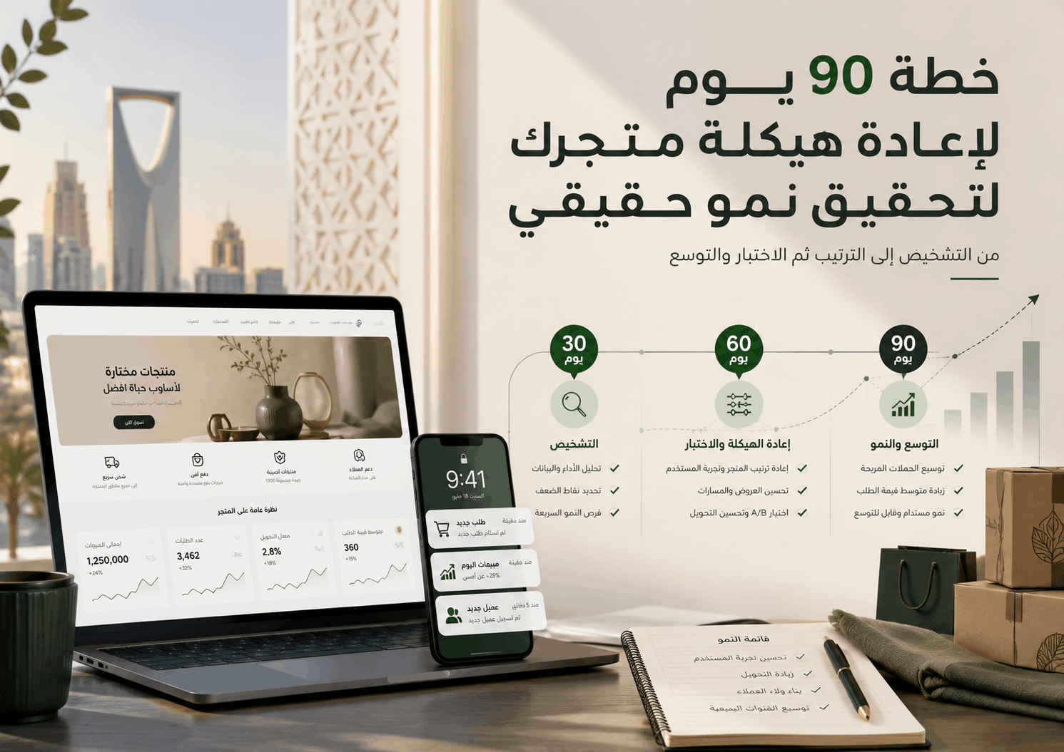 خطة 90 يوم لإعادة هيكلة متجرك الالكتروني لتحقيق نمو حقيقي