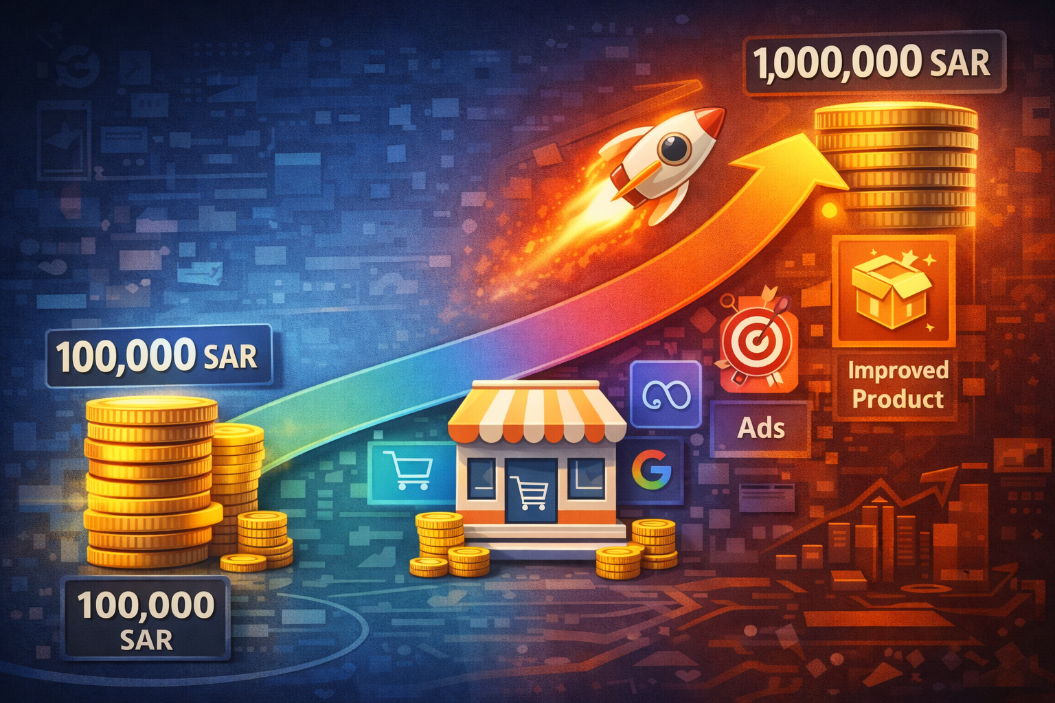 كيف ينتقل متجرك الإلكتروني من 100 ألف إلى مليون ريال مبيعات شهريًا؟