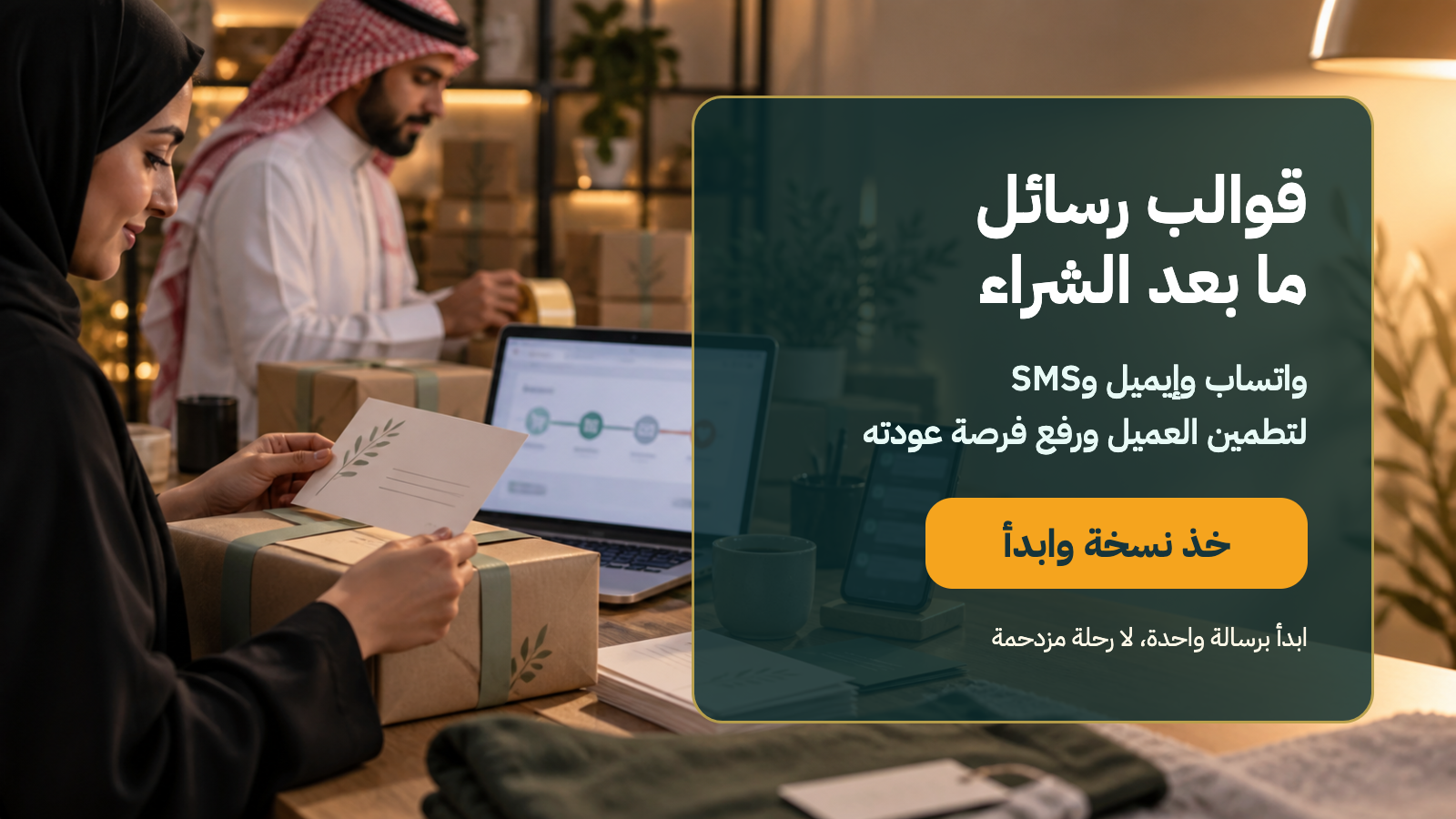 قوالب رسائل ما بعد الشراء من بالعرب